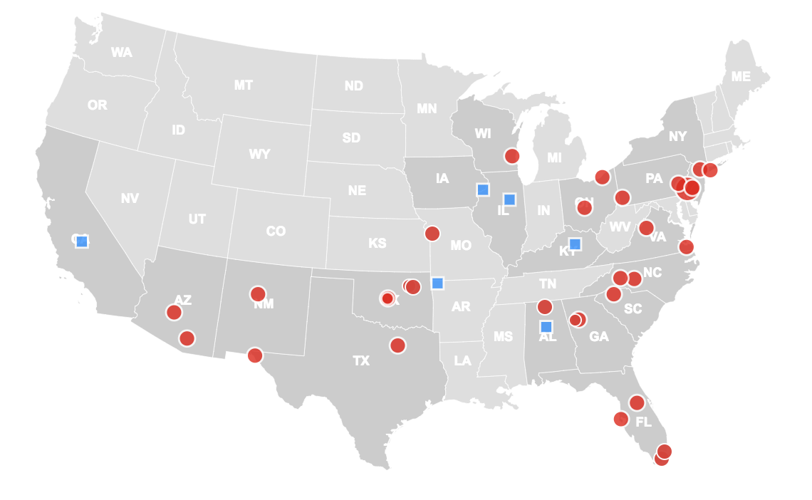 SupplyOne locations map
